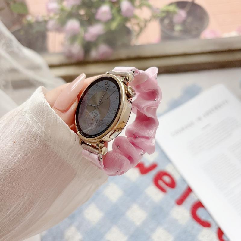 Fits Huawei GT6/5/4, Xiaomi 9 Pro, Apple iWatch S11: Ice Silk Diamond Hair Tie Strap