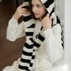 TATIANA Knit Hoodie Shawl Muffler MF8116 Stripe