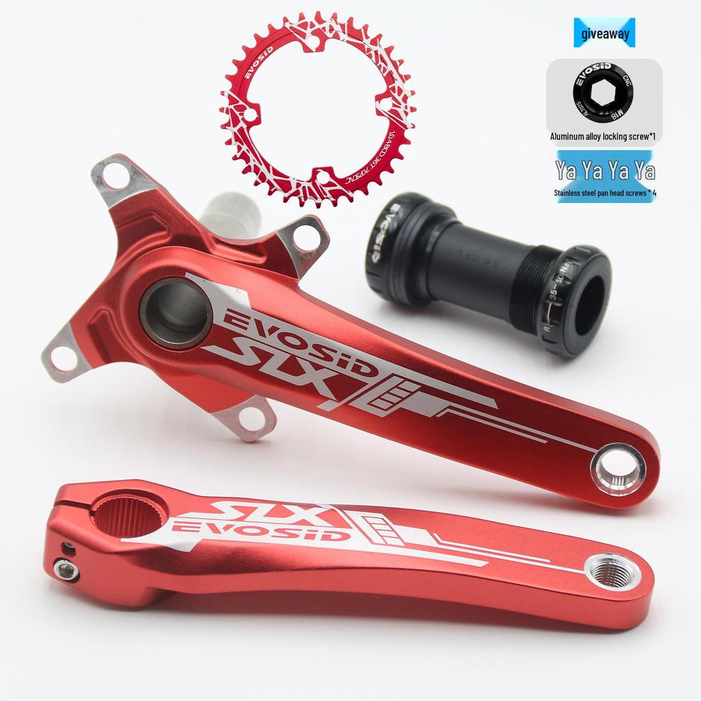 EVOSID Hohl integrierter Mountainbike Kurbelsatz mit Innenlager, 104BCD, Einzelkettenblatt (32/34/36/38 Zähne)