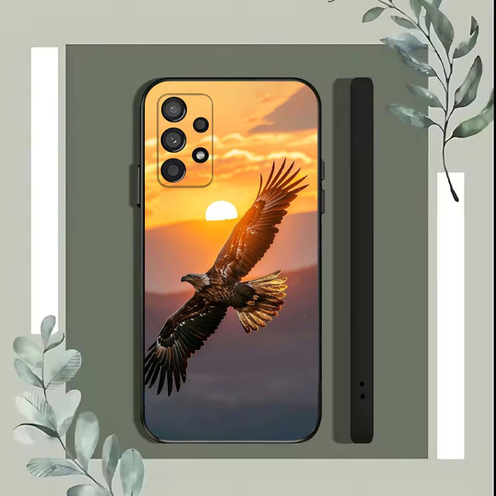 Eagle Cool Animal Phone Case For Samsung S25,S24,S21,S22,S23,S30,Ultra,S20,Plus,Fe,Lite,5G Black Cover