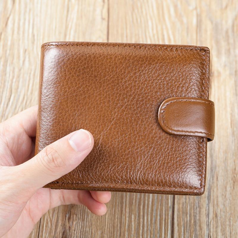 Retro leather men's wallet wallet, trendy multi-functional first-layer cowhide business retro large wallet men