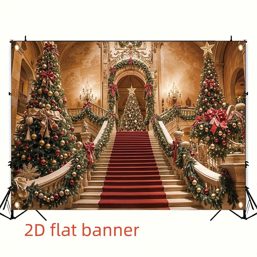 1Pcs Red Carpet Christmas Tree Celebration Decoration Background Holiday Backdrop Decorations For Photo Studio Booth Party