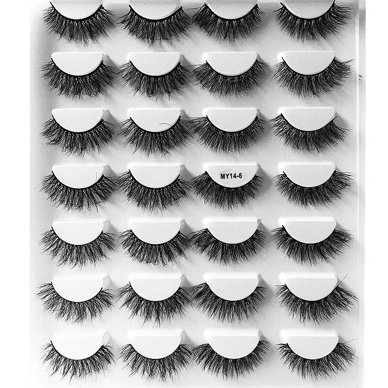 False Eyelashes Curly Multi -Layered Three -Dimensional Imitation Mink Hair Cross Thick Messy Eyelashes