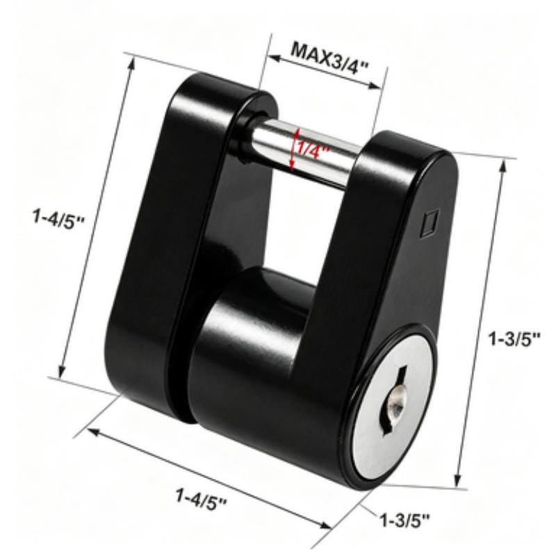Wofan 1/4 Inch Trailer Coupler Lock, Cast Steel RV Truck Connector Lock