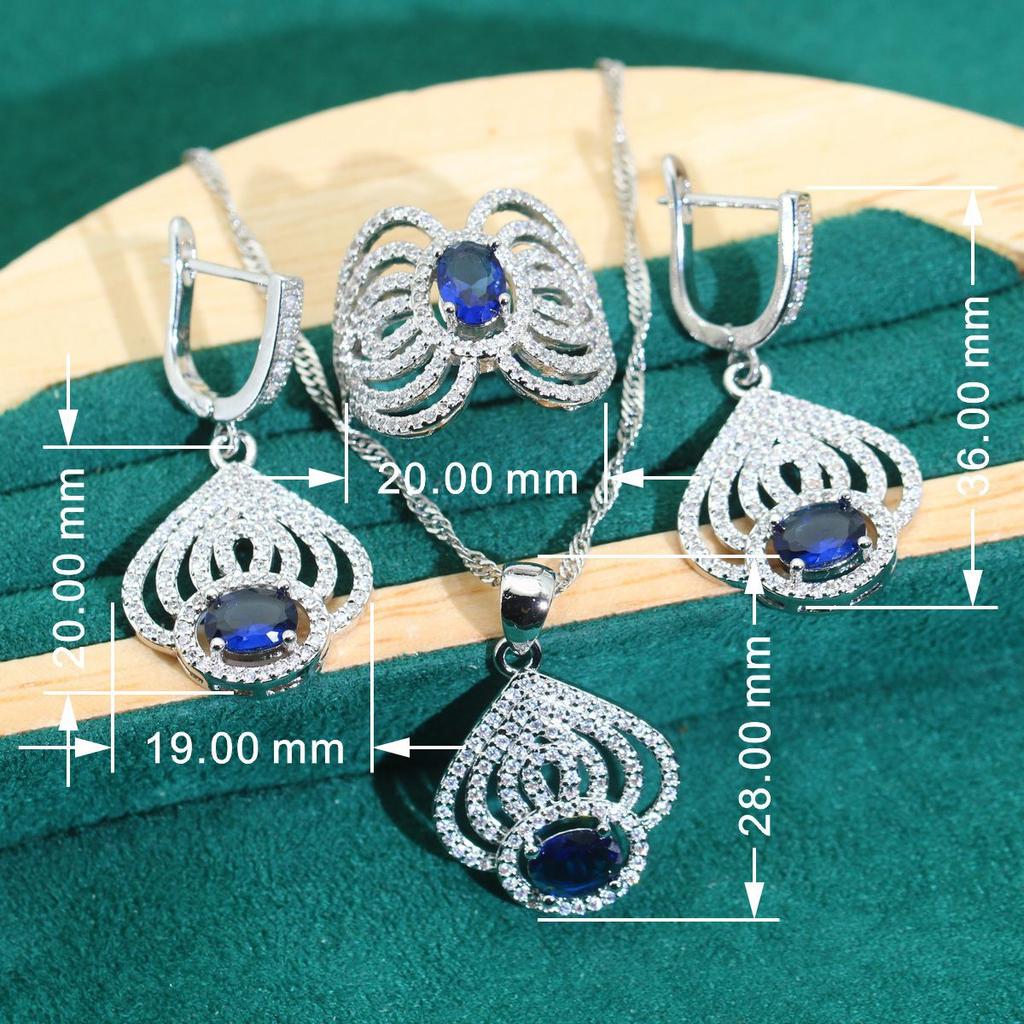 Jewelry, Zircon Bracelets Necklaces Earrings Ring Accessories Set