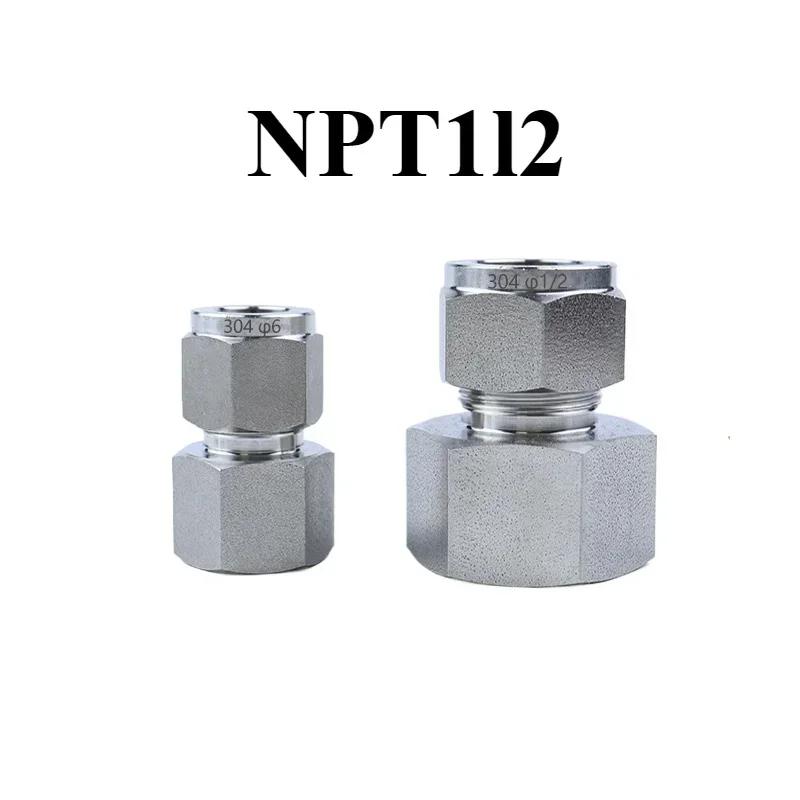 M10-M20 Metrisch 1/8" 1/4" 3/8" 1/2" BSPP NPT Verzinnt x 1/8-1 Zoll 3-16mm Klemmverschraubung 304 Edelstahl Rohrverschraubung Verbinder
