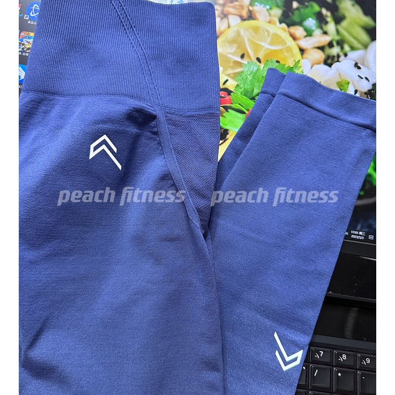 

Yoga Fashion High Waist Belly Contracting Peach Fitness Trousers Dark Blue S