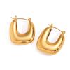 Yori Stainless Steel Metal Smooth U-shaped Earrings For Women Exquisite Fashion Metal Texture Geometric Earrings Gift