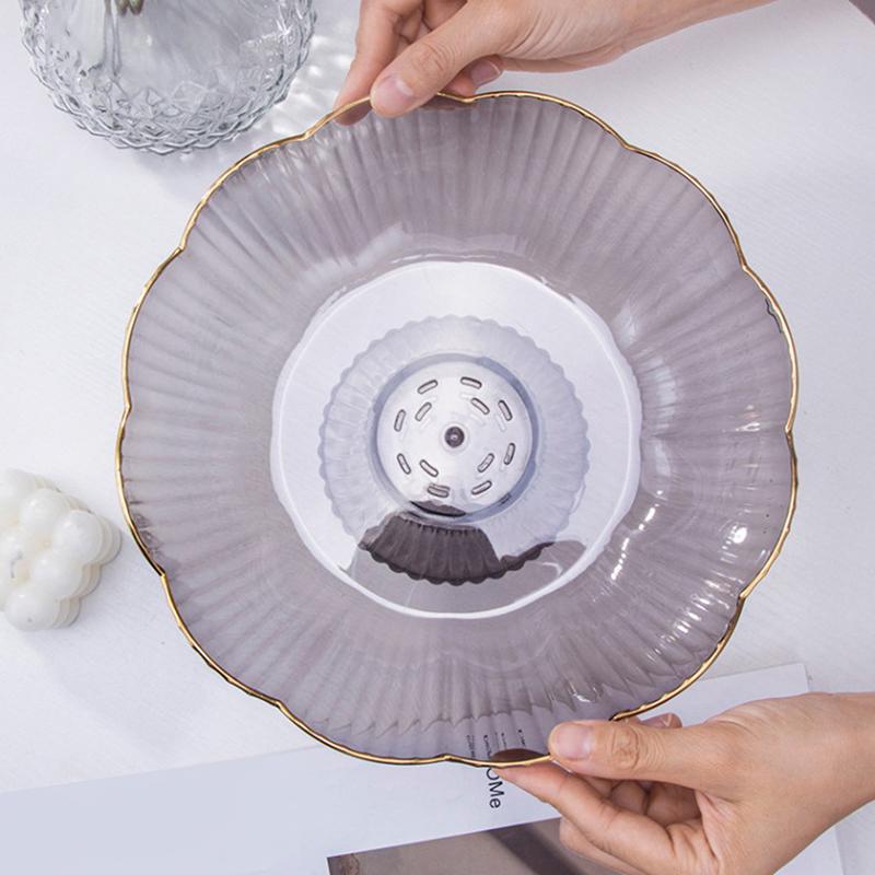 Talerz na owoce z odpływem na dnie Przezroczysta plastikowa miska na owoce Wielofunkcyjny talerz na cukierki owocowe do kuchni, przekąska na przyjęcie, taca na owoce