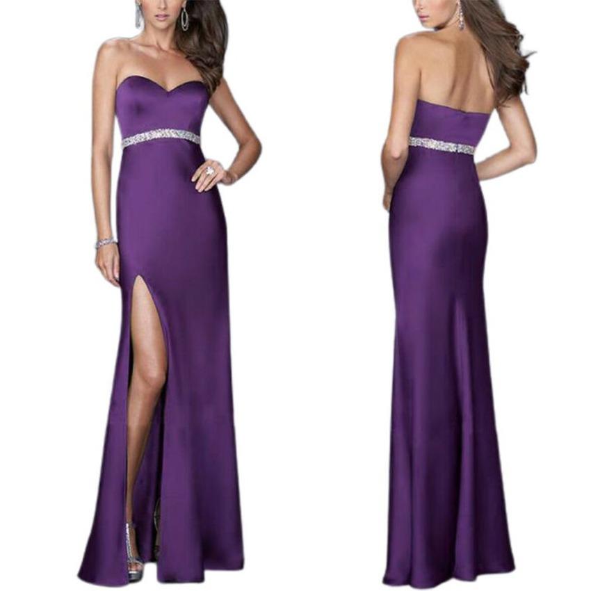 Mujer Sexy Strapless Maxi Vestido Damas Fiesta Fiesta Prom Side Slit  Vestidos Largos Clubwear para Niñas comprar a buen precio — entrega  gratuita, reseñas reales con fotos — Joom