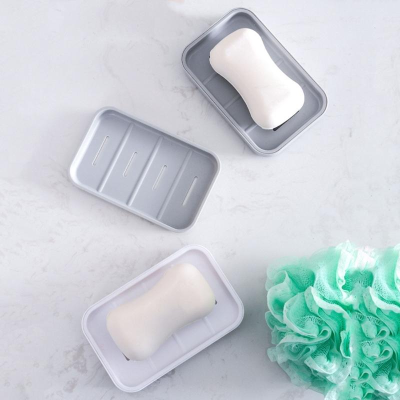 2PCS Soap Dish Plastic Soap Holder for Bathroom Shower Double Layer Draining Soap Dish Tray Easy to Clean Soap Case