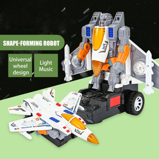 Electric Transforming Robot Car Toy with Music Light Automatic Obstacle Avoidance Deformation Tank