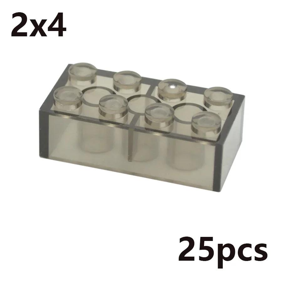 MOC Transparent Thick Building Blocks Figures 1x1 1x2 2x2 2x4 Dots Clear Brick Compatible Brand Educational Creative Toy for Kid