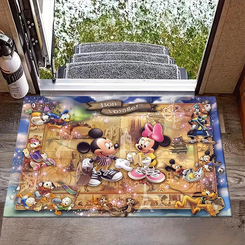 

1pc Mickey Mouse and Minnie Mouse Rug Anti Slip, Non Shedding, Ideal for Living, Bedroom & Laundry Handcrafted Home Decor 60cm by 90cm
