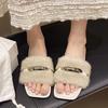 Mode Fourrure Femmes Pantoufles Plates Chaussures de Créateur Robe de Mode Sandales de Luxe Nouvelle Femme 2025 Tendance Été Décontracté Confortable Chaussure Femme