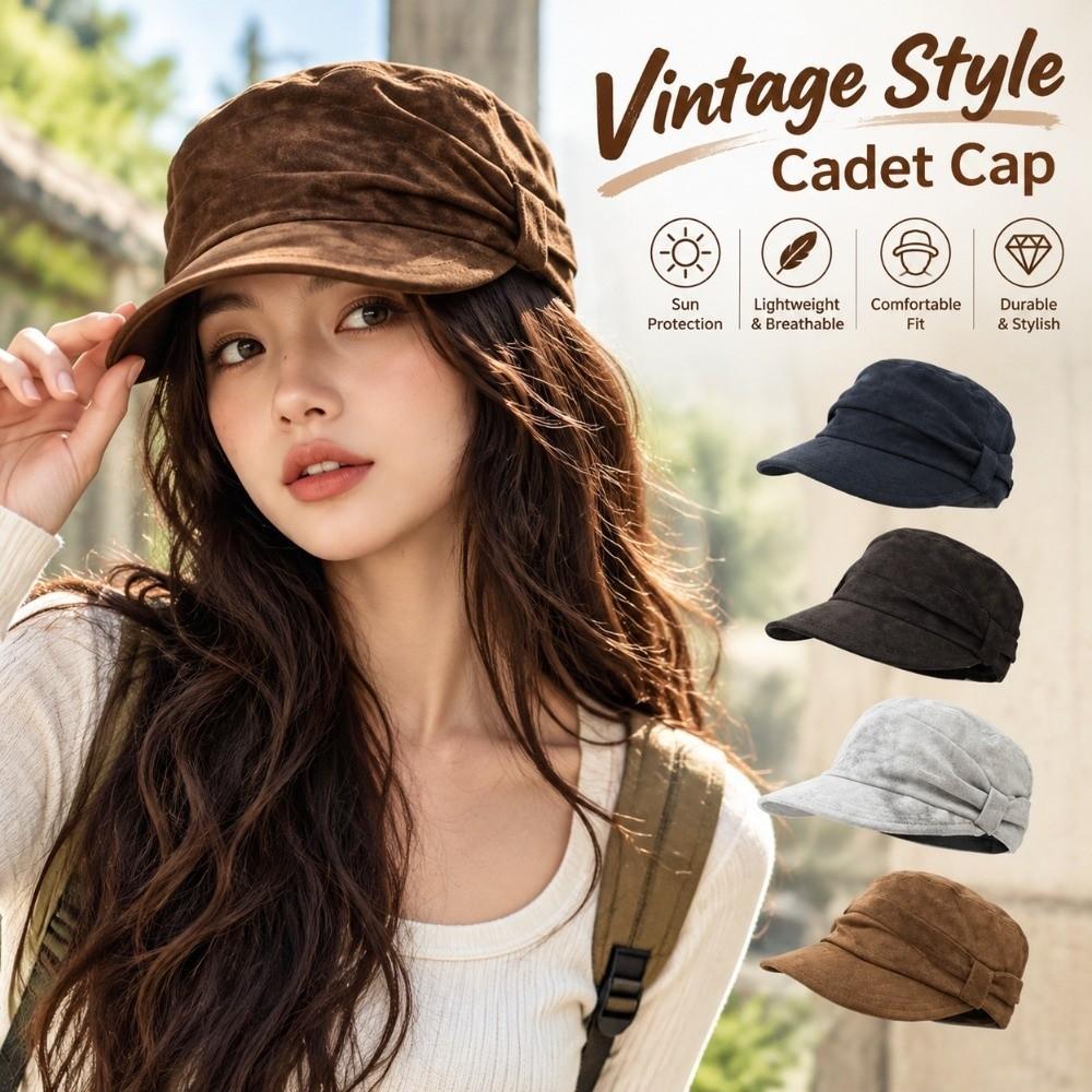 Warm Ruched Equestrian Hat Adjustable Inner Band Japanese Minimalist Hat Fall Winter Wear