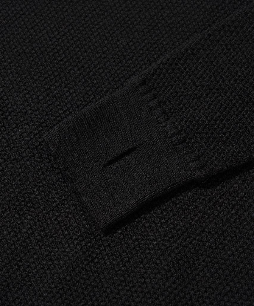 Merino Wool Balaclava Knit Pullover_Black