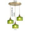 Suspension Green Stripe Glass Chandelier E27 Restaurant Pendant Light For Dining Room Kitchen Cafe Bedside Hanging Lamp Fixtures