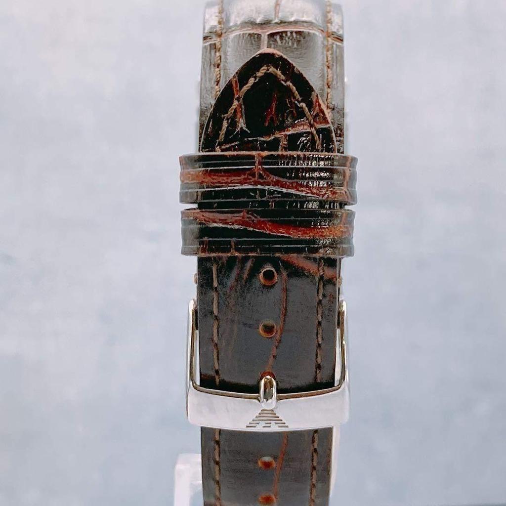 Used [Working item] Good condition EMPORIO ARMANI stainless steel watch square men's Emporio Armani orange beige brown