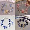 Retro Court Style Fairy Tale Dream Blue Crystal Bracelet Niche Design High Luxury High-end Sense Beaded Bracelet Bracelet
