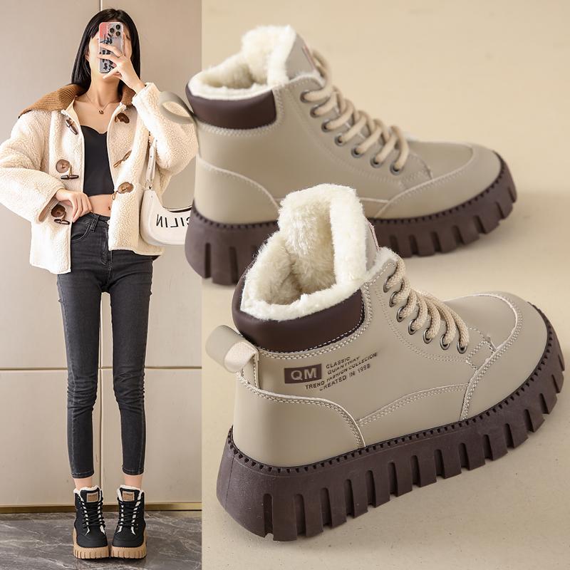 Large cotton shoes winter velvet thickened short boots sub-zero boots fur integrated snow boots