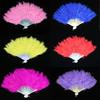 1pcs Soft Fluffy Lady Burlesque Wedding Hand Fancy Dress Costume Dance Feather Fan Chinese Fan Folding Fan