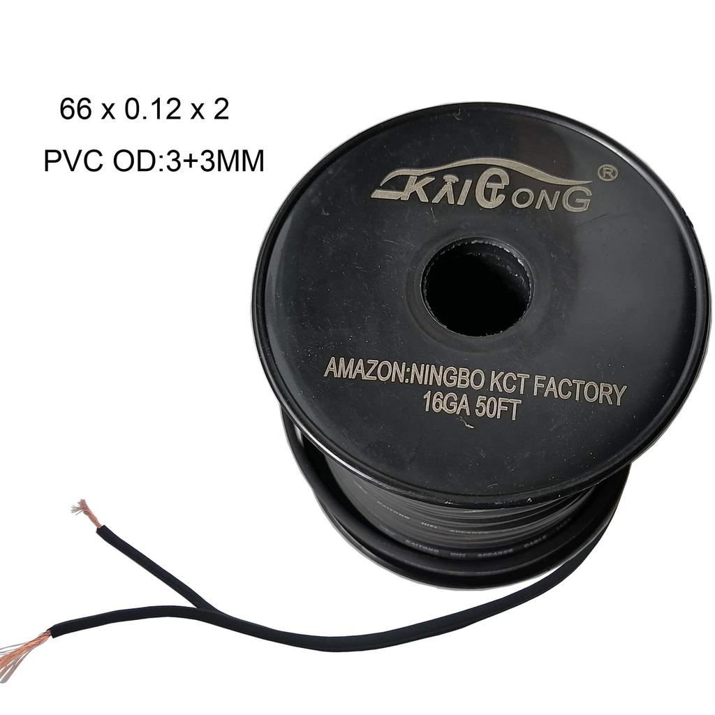 16 AWG Gauge Speaker Cable Speaker Wire Black 50FT Black