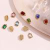 MamacitaSlay Special Meaningful diy Twelve Months Birthstone Colorful Square Glass Stainless steel charm jewelry accessories