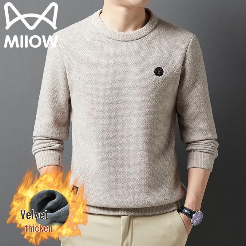 MiiOW Men's Thermal Knit Crewneck Pullover