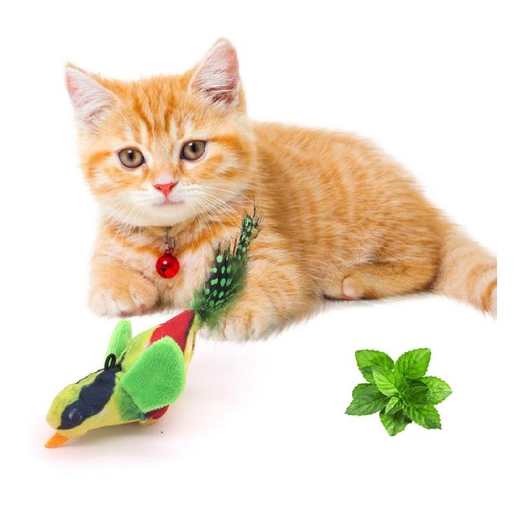 Interactive Cats Teaser Chirping Kittens Bird Toy Unpredicatable Chirping for Indoor Outdoor Play Accessories