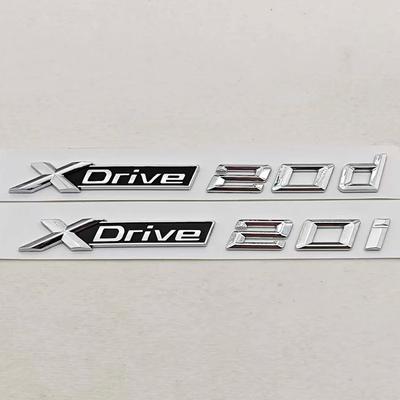 3D ABS Chrome Black Car Letters Logo XDrive 20i 20d Badge Rear Trunk Emblem Side Door Sticker Decals For BMW XDrive Accessories Af2