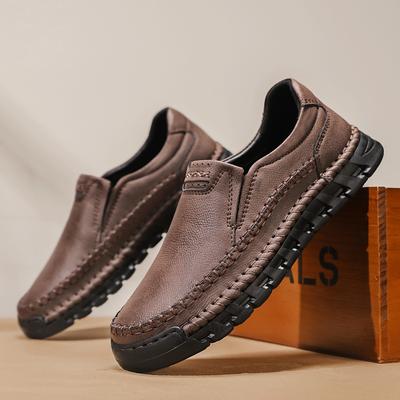 Scarpe Casual da Uomo in Pelle Mocassini Fatti a Mano Moccasini Fondo Piatto Scarpe da Passeggio Outdoor Suola Morbida Scarpe da Guida