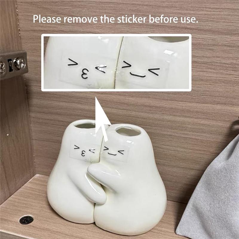 A95I- For Bathroom Set Of 2 Cute Tooth Brush Holders For Bathroom Countertop Home Office Table Decor Toothbrush Holder