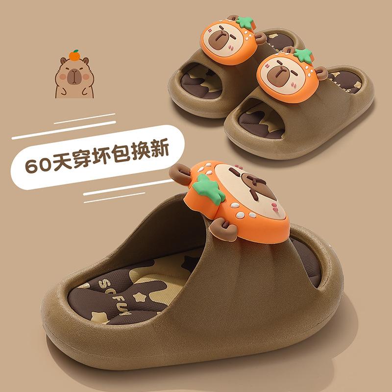 

2025 summer indoor home parent-child family of three new children s slippers boys and girls non-slip sandals boys 28-29 колір темно кави