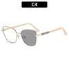 Cat-eye photochromic sunglasses—sun-protective shades for outdoor vacations.