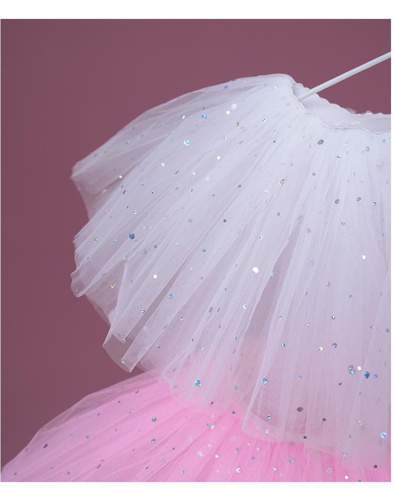 Girls' White Sequin Tutu Ballet Skirt for Dance