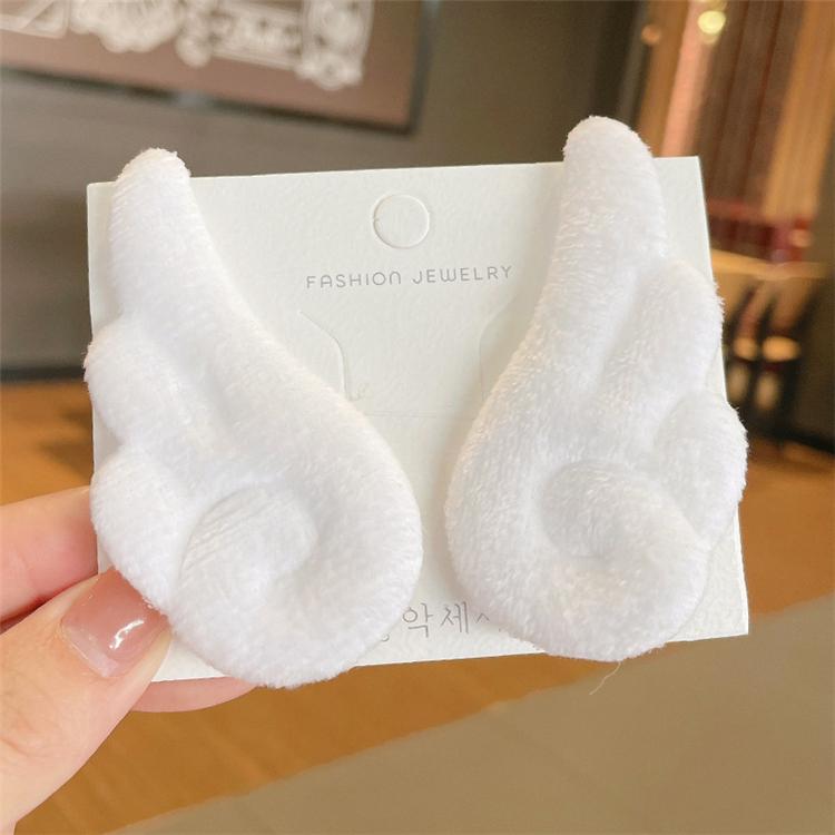 Angel Wing Hair Clips Set Girls Kids Accessories Cartoon Cute Plush Pins Hair Clips Headwear Hairpin белый