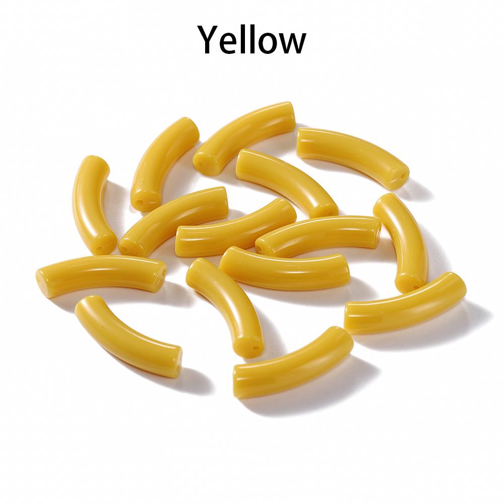 10pcs/lot 10*33mm Acrylic Beads Curved Tube Multicolor Loose Spacer Beads For Necklace Bracelets DIY Jewelry Making Accessories