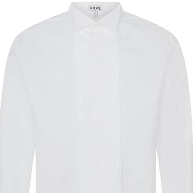Loewe Shirts Men's White Lapel Moderate Straight Fit H800Y05X14-2100