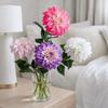 Long Branch 3D Printed Dahlia Realistic Real Touch Artificial Dahlia Branch Large Flower Faux Wedding Floral Bedroom Decor