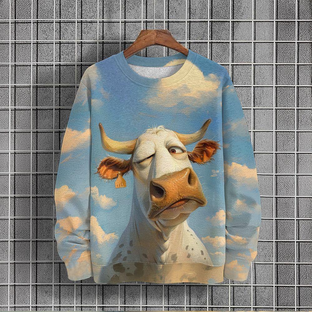 

Мужская толстовка, повседневная, свободная, с круглым вырезом, толстовки с капюшоном, уличная одежда, 3D-принт с животными, футболки с длинным рукавом, свободная мужская одежда, пуловер 4XL