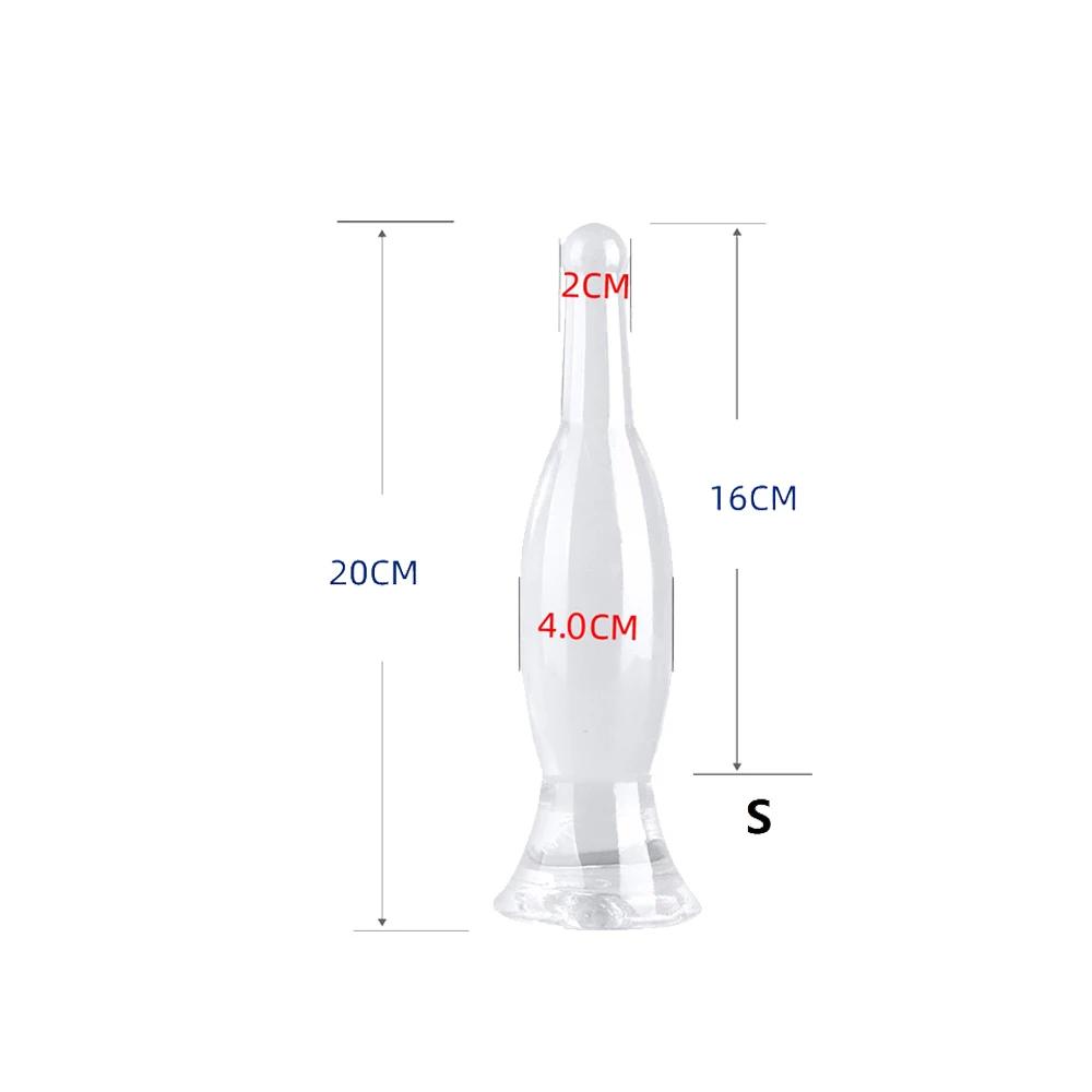 20-29cm Crystal Blue Vase Anal Plug Butt Plug Health Soft TPE Material Beer Bottle Shape Anal Dildo Adult Anal Sex Toy For Women