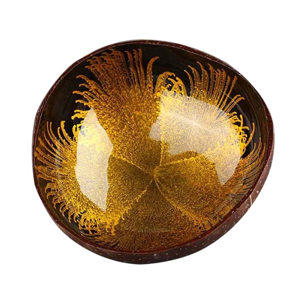 Natural Superior Coconut Bowl Splash Ink Coconut Shell Candy Storage Bowl Container Desk Ornament Creative Handicraft Decoration