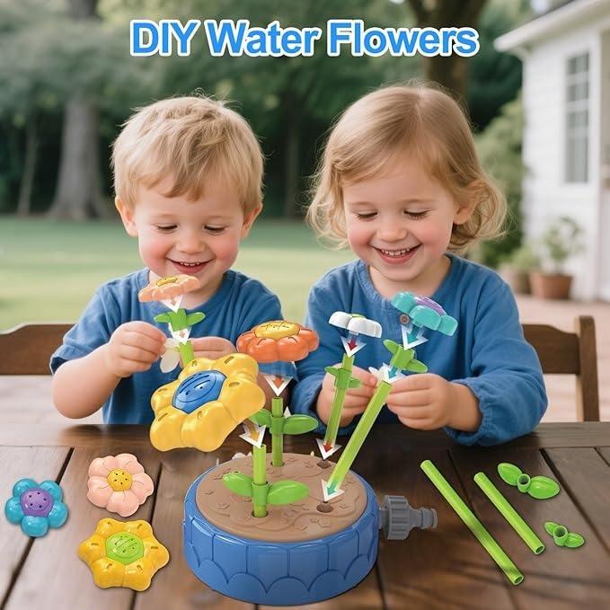 1Set Kids Flower Water Sprinkler Toy, Plastic Colorful Outdoor Water Spray Toy, Summer Backyard Lawn Garden Play