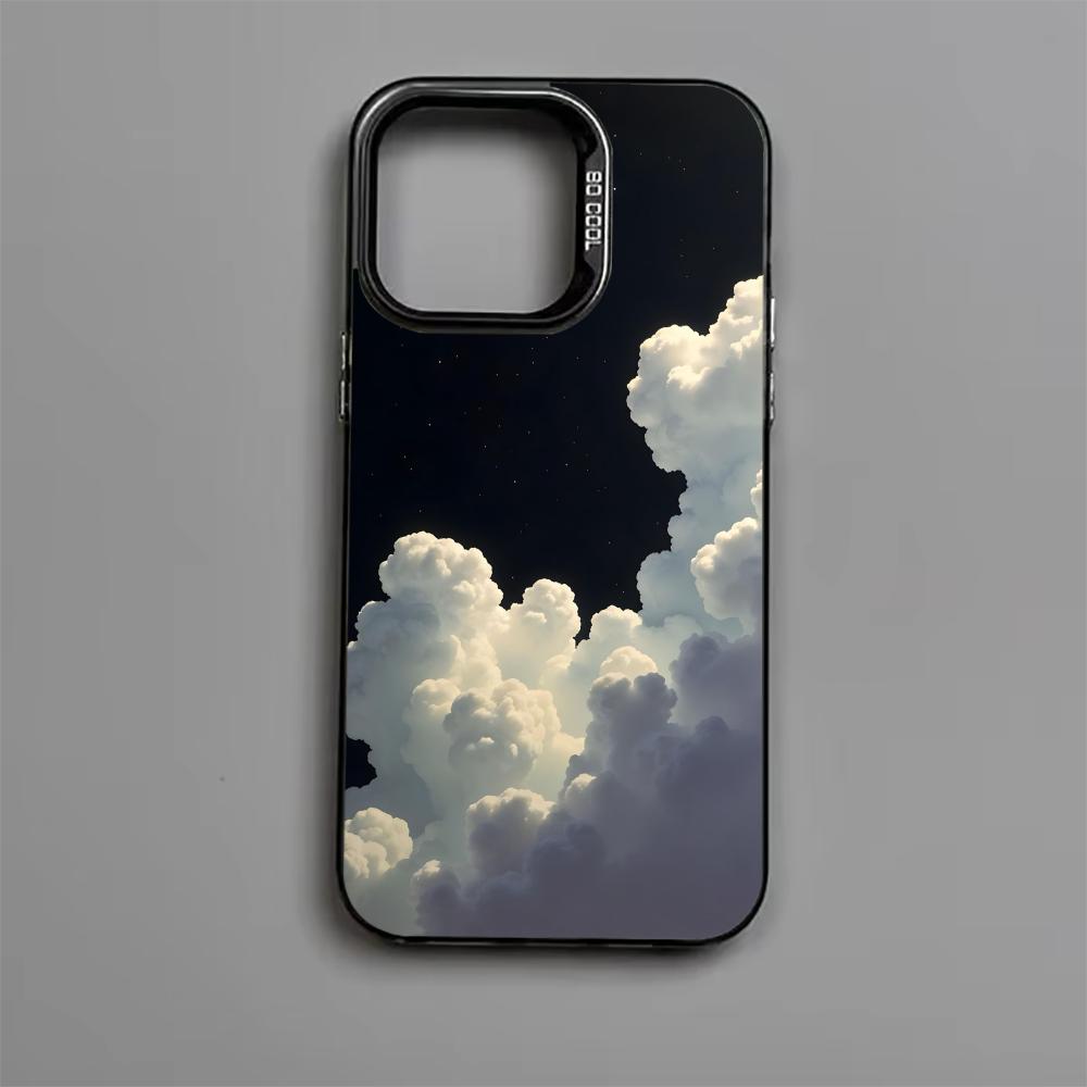White Cloud Phone Case   for iPhone 16 15 14 13 Pro 12 11 Pro Xs X XR Max 8 7 SE Laser Hard PC+TPU Cases Back Cover