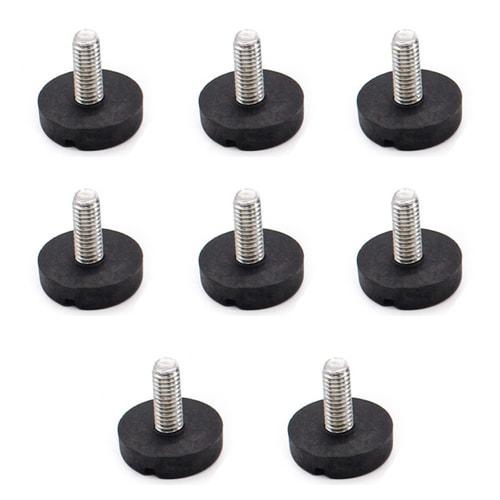 LOYELEY Leveling Feet, Set of 8, M6 x 15mm, Adjustable Furniture Moving Pads, Furniture Adjusters, Leveling Pads, Black