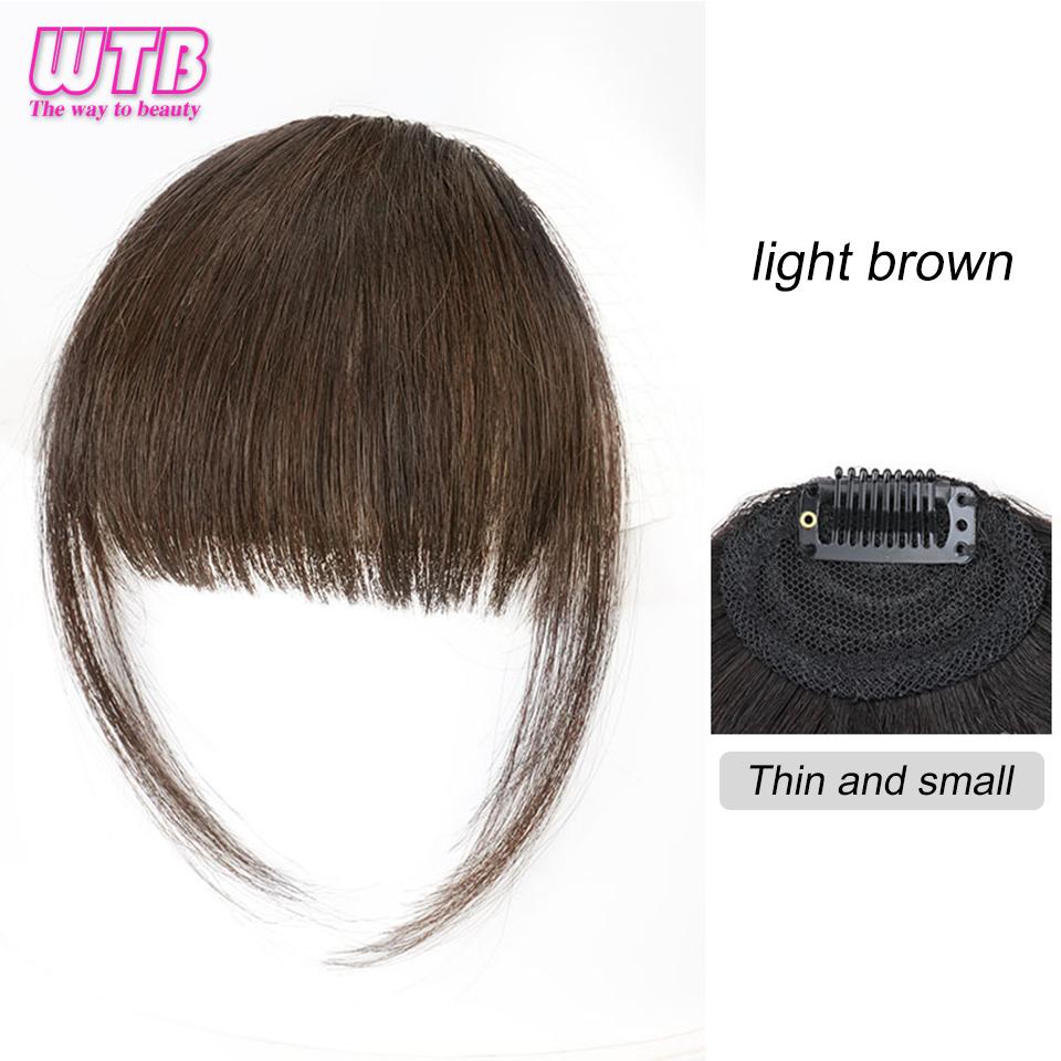 

WTB синтетическая воздушная челка, натуральная короткая коричневая, черная искусственная бахрома для наращивания волос, 1 клипса, аксессуары для шиньонов для женщин и девочек