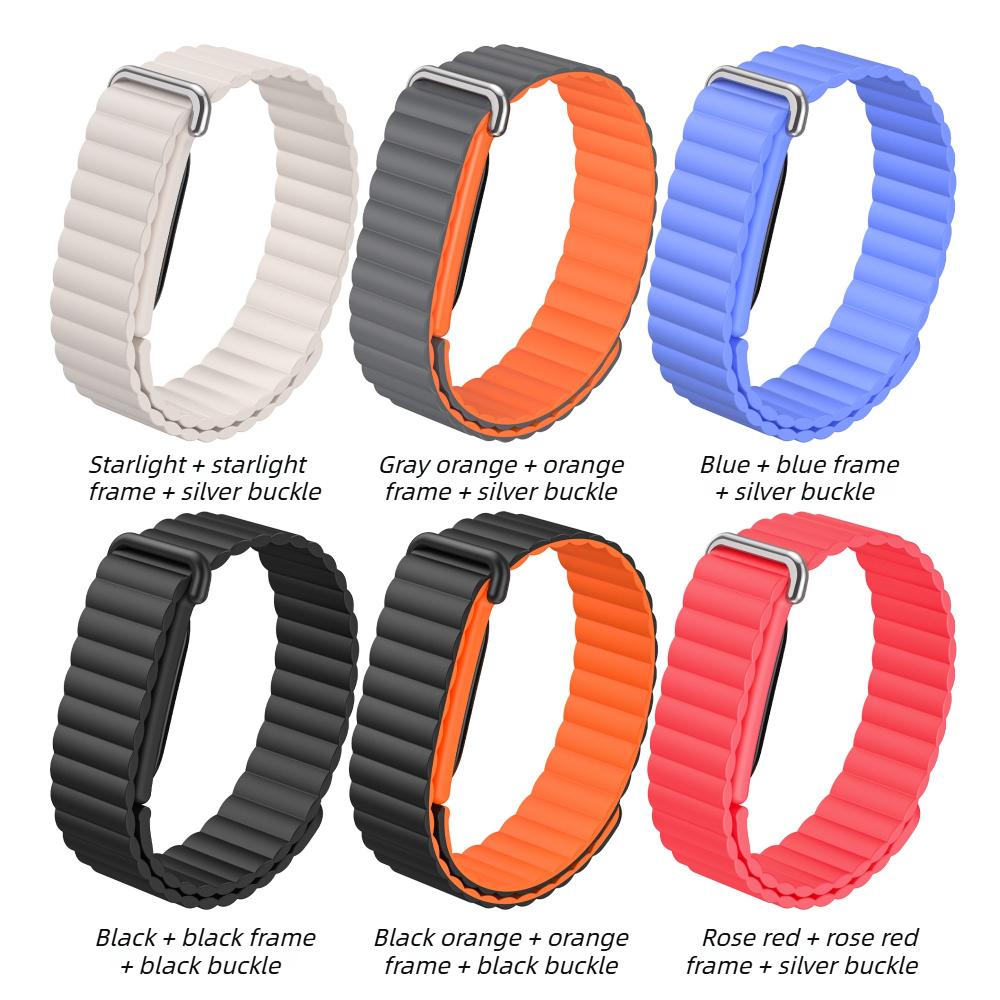 Silicone Magnetic Strap for Google Fitbit Air Rubber Loop Bracelet Outdoors Sports Band Wristband for Women Men
