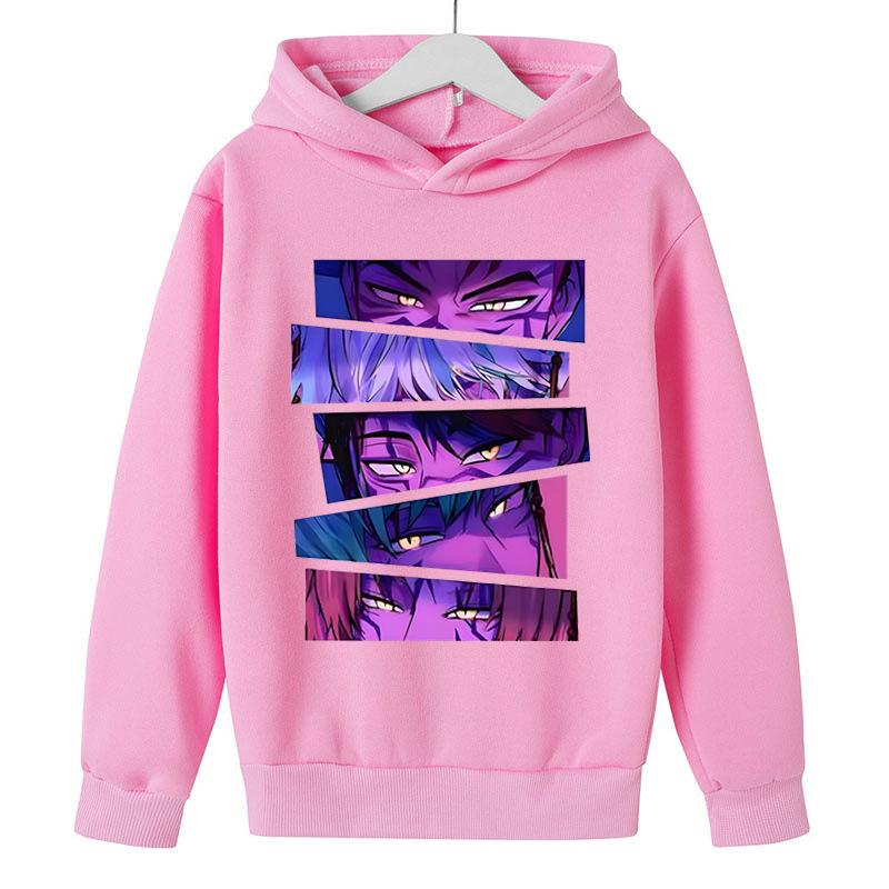 

Детские худи и свитшоты K-pop Команда охотников на ведьм С принтом Детская мультяшная толстовка Модные повседневные теплые худи 160 розовый