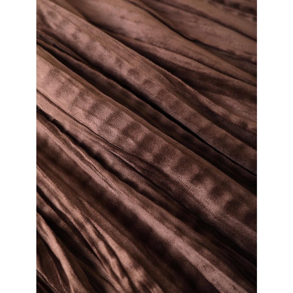DIMANAF 2025 Autumn New Women Skirts Solid Plaid Loose Elastic Waist Pleated Elegant Long Skirts Red